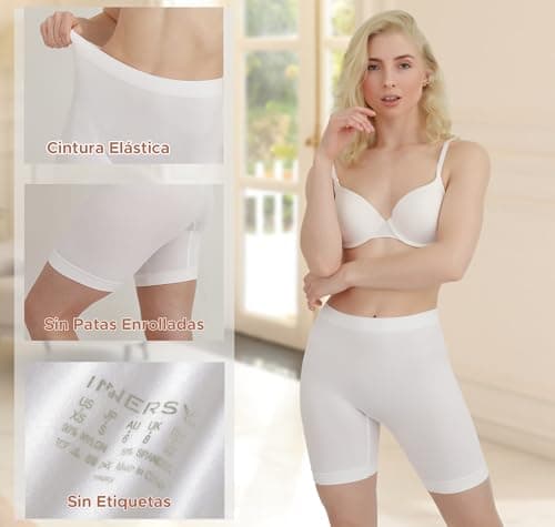 Detalle de INNERSY pantalones cortos mujer antirozaduras bajo la falda (3 pack verano)