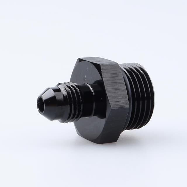 Detalle de AC PERFORMANCE male -4AN to -8AN ORB fitting adapter in black anodised aluminium