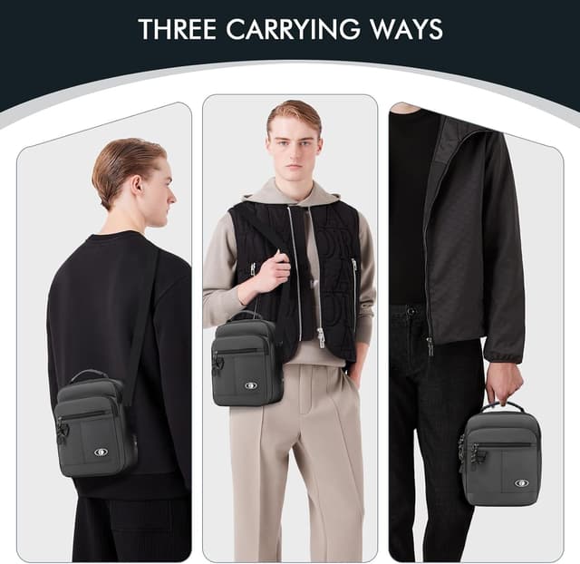 Thumbnail 5 de BAGZY Borsello Uomo Nylon Impermeabile 25x19x10 cm