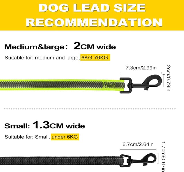 Thumbnail 6 de X XBEN reflective dog lead with soft padded handle (20mm–1.5m), green