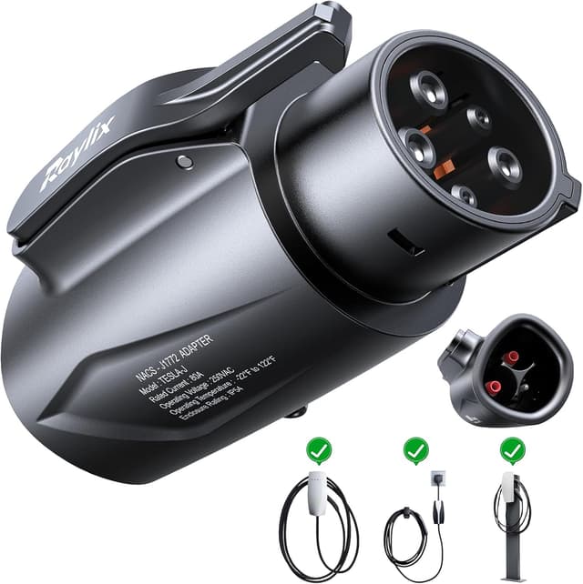 Detalle de Raylix Tesla to J1772 Adapter (Max 80A, 250V) — NACS to J1772 for Tesla Wall Connector & Mobile/Destination Chargers