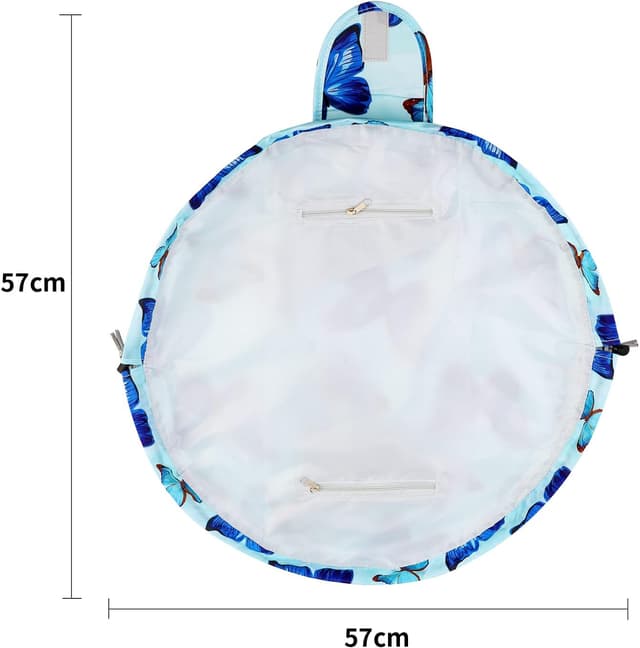 Detalle 2 de Lazy Drawstring Makeup Bag (Butterfly) – Large waterproof travel cosmetic organiser pouch