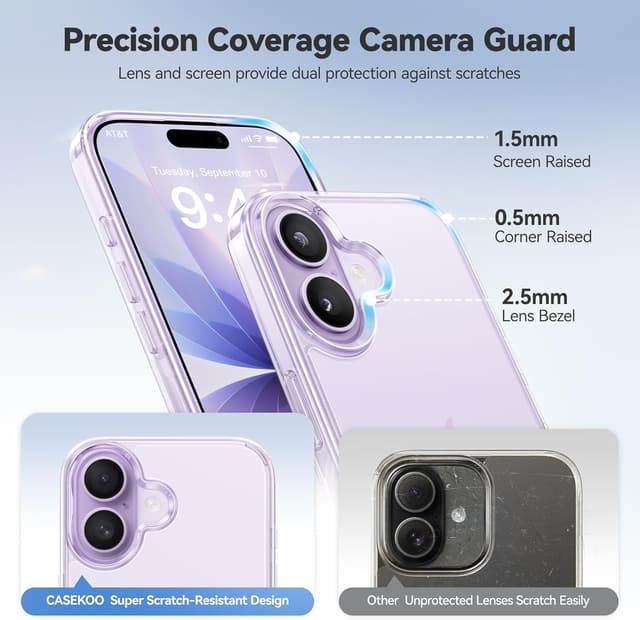 Detalle 2 de CASEKOO iPhone 17 Crystal Clear 15FT