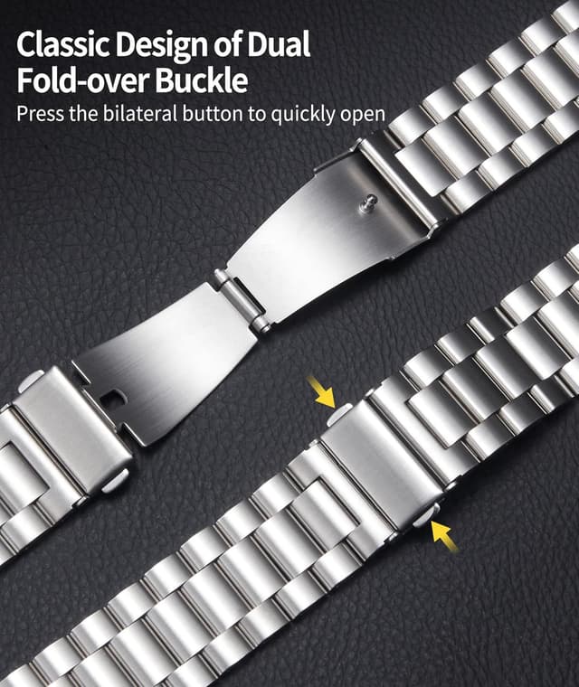 Detalle de Bracelet BINLUN en acier inoxydable avec boîtier TPU pour Apple Watch (38/40/41/42/44/45/46/49 mm) et séries 1 à 11, Ultra, SE