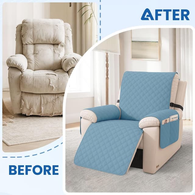 Thumbnail 5 de YSTELLAA Copripoltrona 1 Posto Impermeabile Blu chiaro