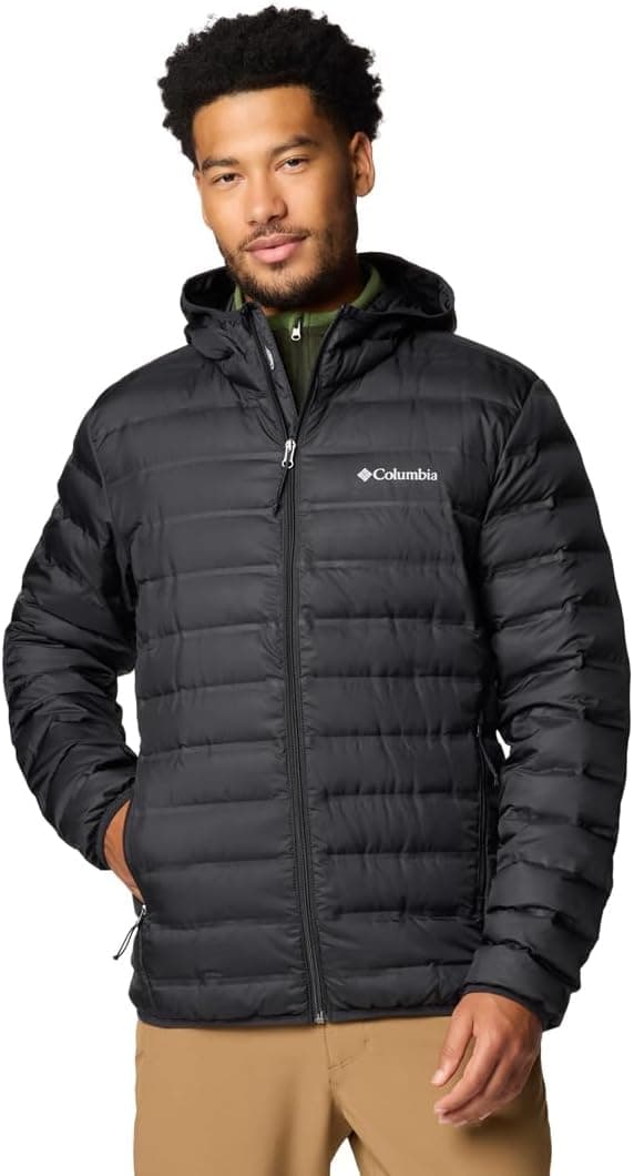 Detalle de Columbia Herren Lake 22 Down Hooded Jacket (Daunenjacke mit Kapuze) – Schwarz, Größe L
