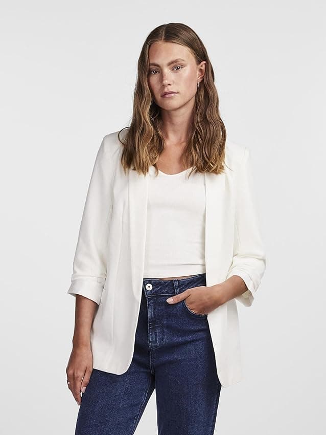 Detalle de PIECES Pcboss Blazer blanco S, manga 3/4