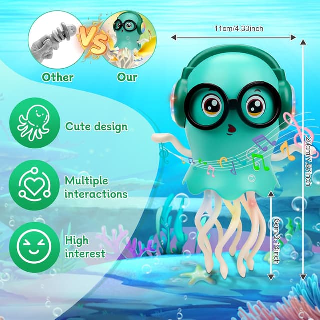 Thumbnail 6 de Dancing Jellyfish Baby Toy – Interactive crawling tummy time toy with music & lights