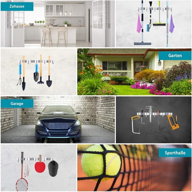 Thumbnail 6 de SHYOSUCCE Colgador de Escobas 4 posiciones