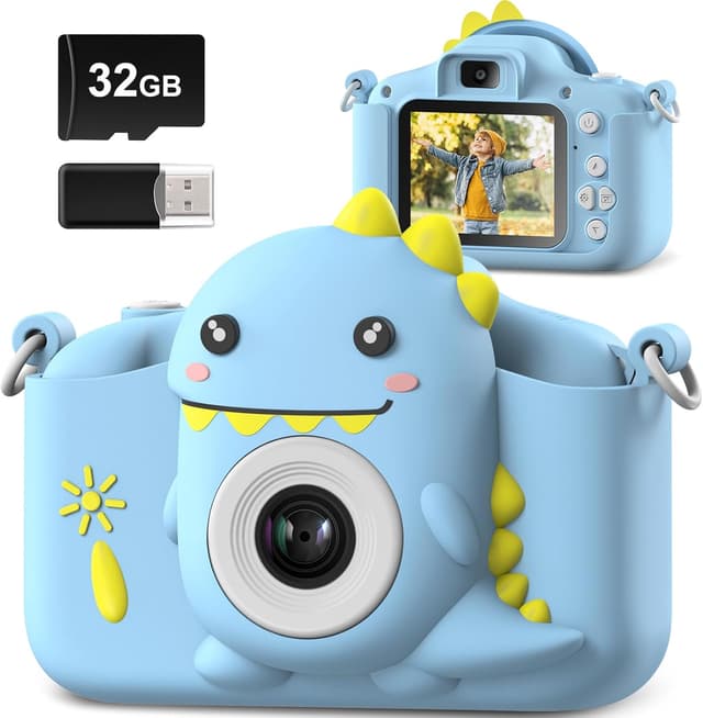 Detalle de Hangrui Kids Camera (20MP) with Dual Lens, 2-inch IPS Screen & 1080P Video for ages 3–12 (Blue)