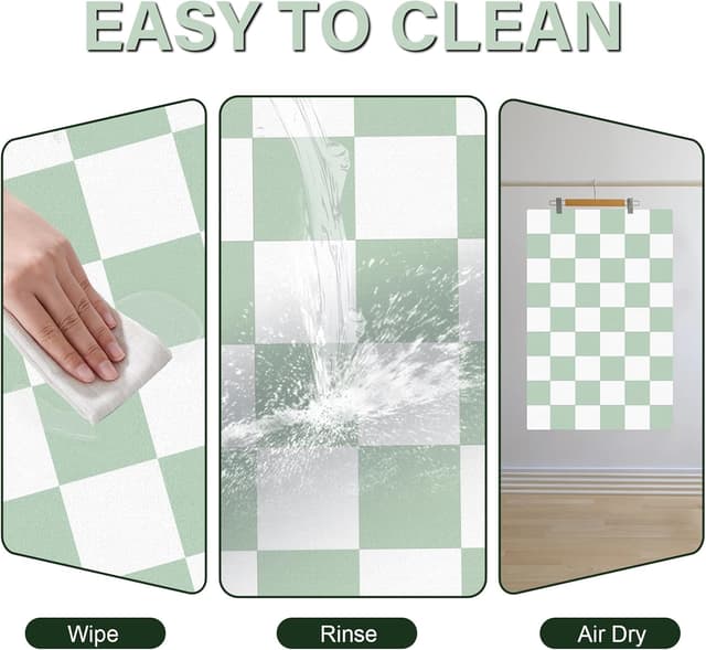 Detalle de BLESWIN Dog Food Mat (51 x 30.5cm) – non-slip checkered placemat for messy eaters