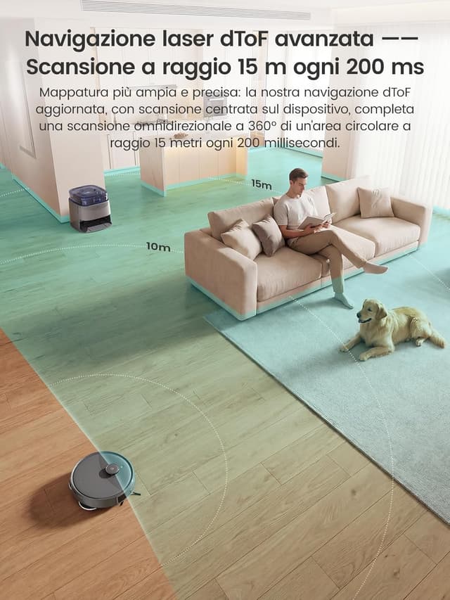 Thumbnail 6 de LEFANT M3 Ultra Robot Aspirapolvere e Lavapavimenti con mappatura laser dToF 360° e lavaggio a 75°C