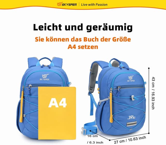 Detalle 2 de SKYSPER Kinderrucksack Wandern 3-8
