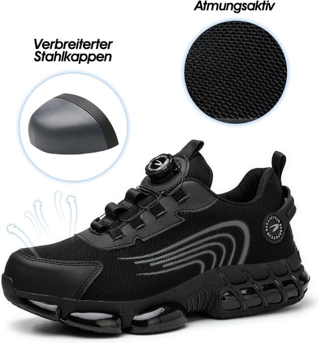 Detalle de Gugifcto Arbeitsschuhe Herren Damen Sicherheitsschuhe mit Stahlkappe, sportlich & atmungsaktiv (EU 36–46)