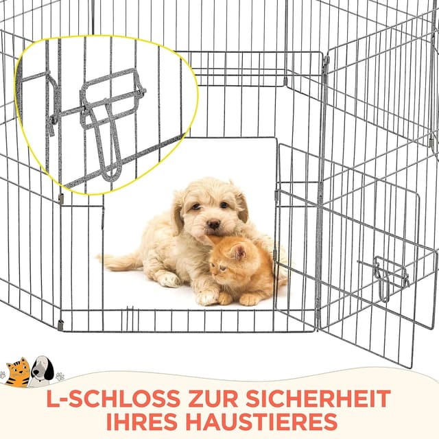 Detalle 2 de Yaheetech Welpenlaufstall 61 cm, 8-teilig