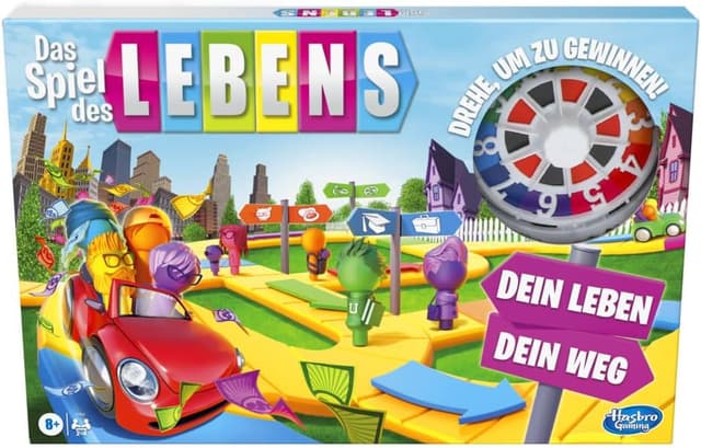 Detalle de Hasbro Das Spiel des Lebens – Familienspiel für 2–4 Spieler ab 8 Jahren mit bunten Figurenstiften