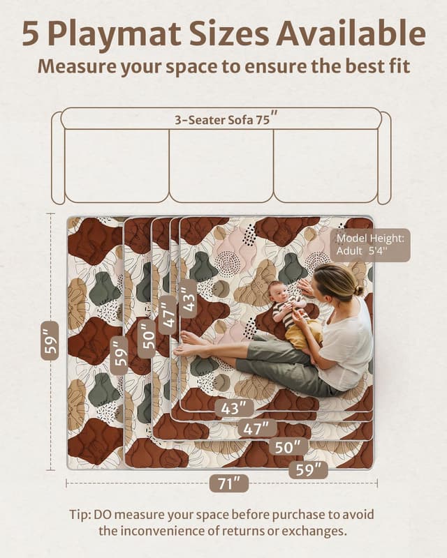 Thumbnail 2 de Blissful Diary Baby Play Mat 71x59 in foam baby playmat