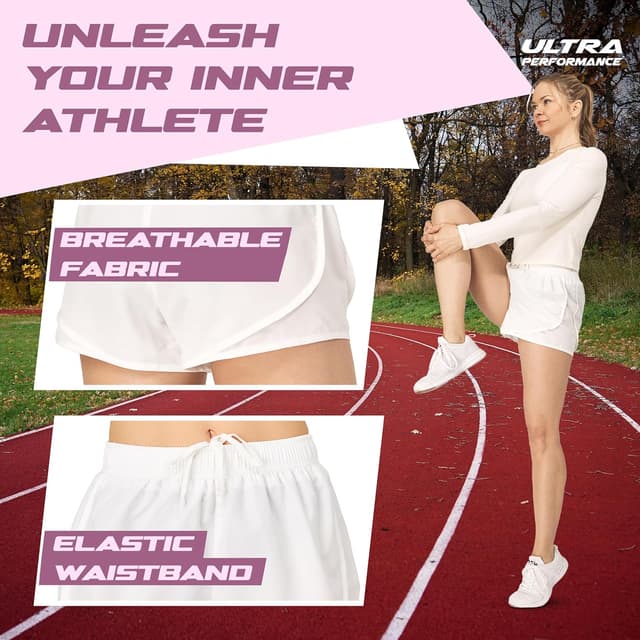 Detalle de Ultra Performance Women’s Running Shorts 4-Pack with Brief Liner