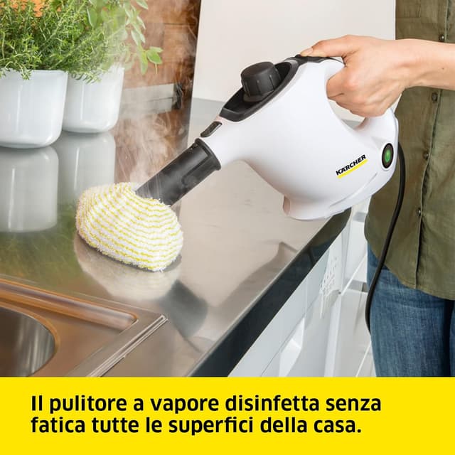 Detalle de Kärcher SC 1 pulitore a vapore: pronto in 3 minuti, 1200W e serbatoio da 200 ml