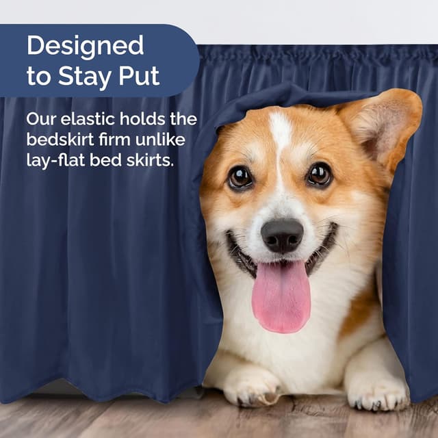 Thumbnail 6 de Wrap Around Dust Ruffle King Bed Skirt 12"