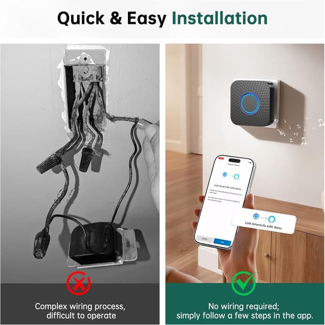 Detalle 2 de Satisure 3 in 1 Smart Wireless Doorbell Chime 150–200m