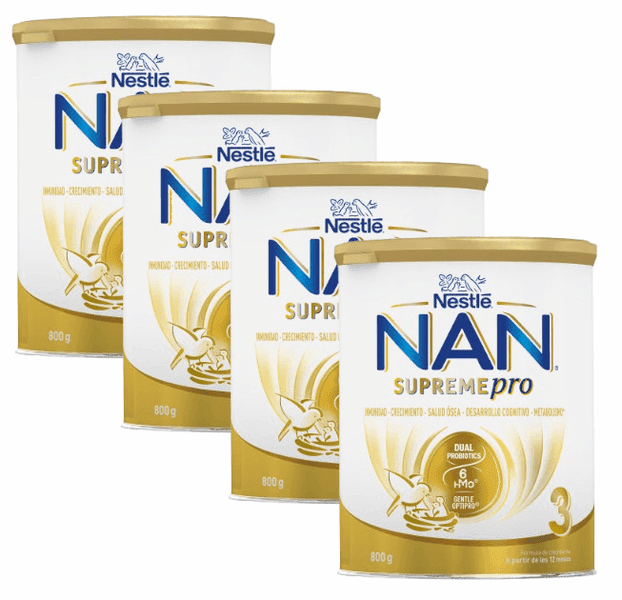 Detalle de Nestlé Nan Supreme Pro 3 Leche de Crecimiento 🍼 4x800 g