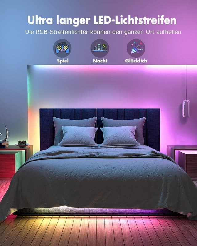 Detalle de FOLAI LED-Strip 3 m (USB, RGB, Fernbedienung, Timer, Musik-Synchronisation)