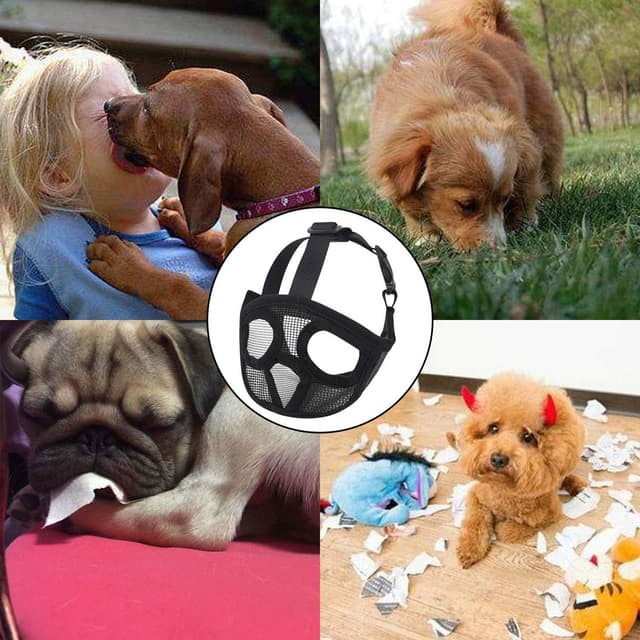 Detalle 1 de Short Snout Dog Muzzle – Adjustable Breathable Mesh Bulldog Mouth Cover (XS–L) for Training & Walks