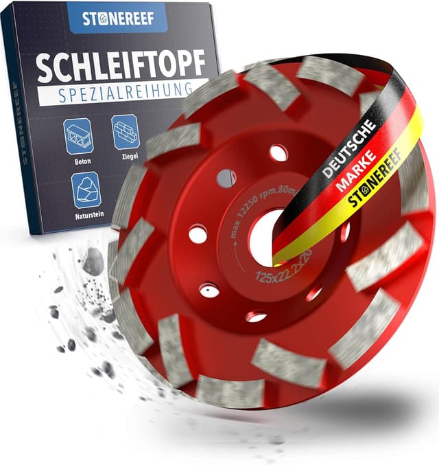 Detalle de Betonschleifer mit 125-mm-Schleiftopf (125×22,2×20) für Betonfräse/Estrichschleifen