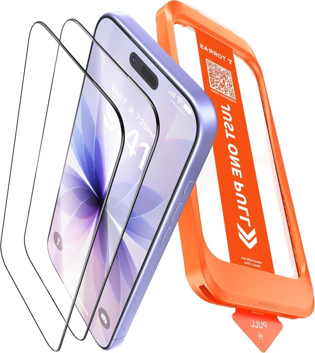 Detalle de TORRAS iPhone 17 Panzerfolie 9H+ Stoßfest 2er Set
