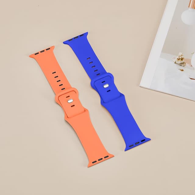 Detalle de Adepoy 2-Pack Soft Silicone Sport Strap for Apple Watch (compatible 49mm–38mm)