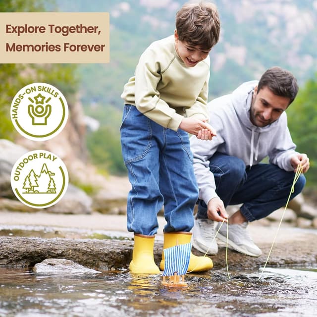 Detalle 2 de Kibbidea Schnitzmesser für Kinder (ab 8 Jahren) – Edelstahl, sicheres Taschenmesser-Set mit Lindenholz & Zubehör