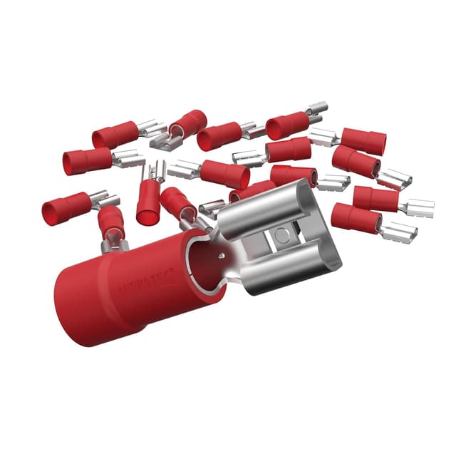 Detalle de AUPROTEC set 50 capicorda connettore femmina rosso 0,5–1,5 mm² in PVC (crimp) 2,8 mm