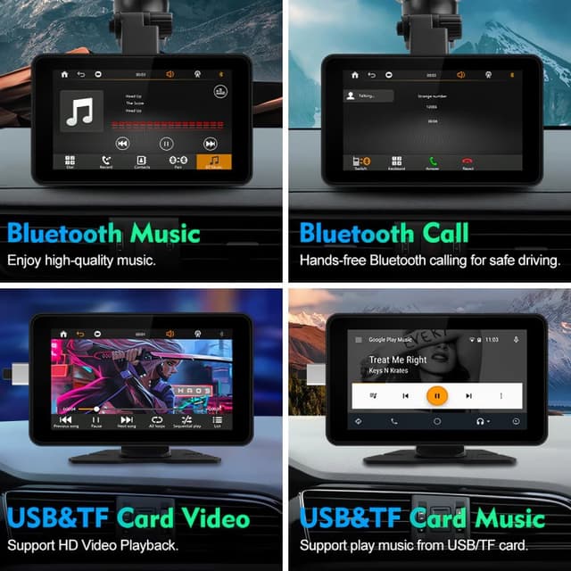 Detalle de Klack Universal 7" Pantalla coche inalámbrica Bluetooth