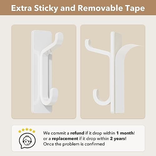 Detalle de pickpiff Ganchos Adhesivos para Pared resistentes hasta 6 kg (sin taladrar), blanco, 4 piezas