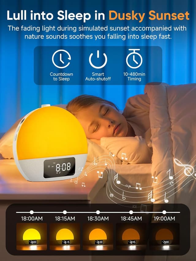Detalle de Sunrise Alarm Clock wake-up light, 9min snooze