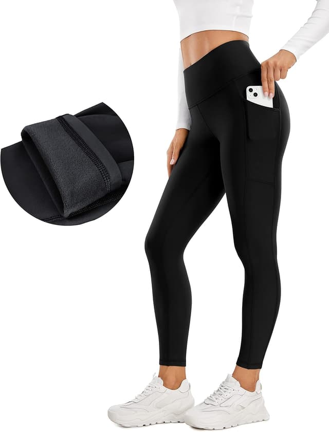 Detalle de CRZ YOGA Leggings termici donna alto giro vita con tasca 64/71 cm