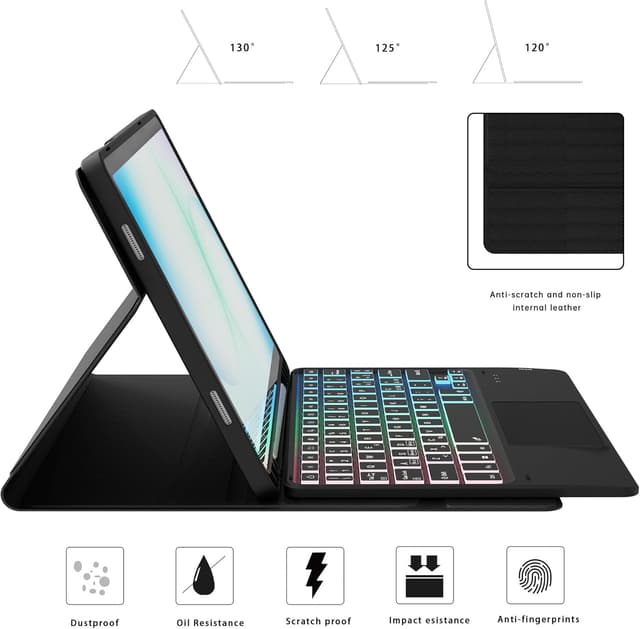 Detalle 2 de VANKEYPAD custodia con tastiera retroilluminata e trackpad per Samsung Galaxy Tab A11+ / A9+ 11” (layout QWERTY italiano)