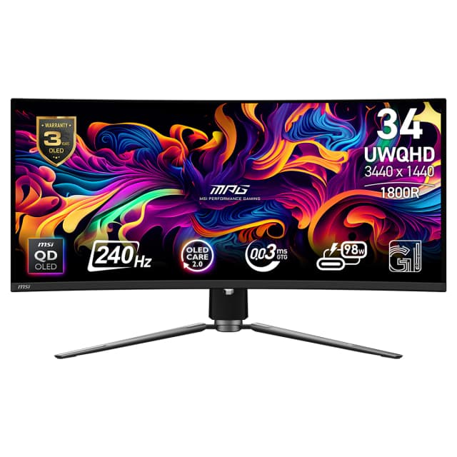 Detalle de MSI MPG 341CQPX QD-OLED curvo gaming 34" UWQHD 240 Hz