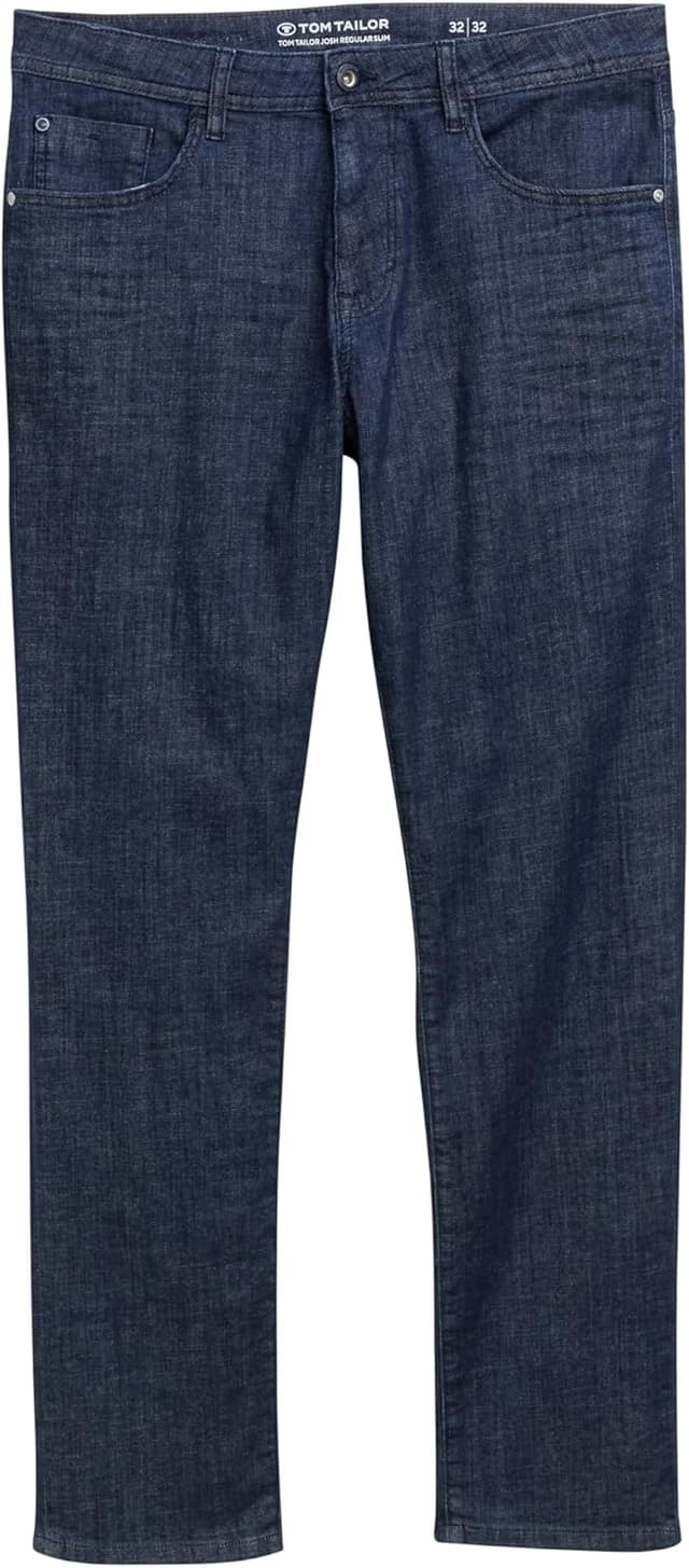 Detalle de TOM TAILOR Uomini Josh Regular Slim Jeans in denim elastico a 5 tasche