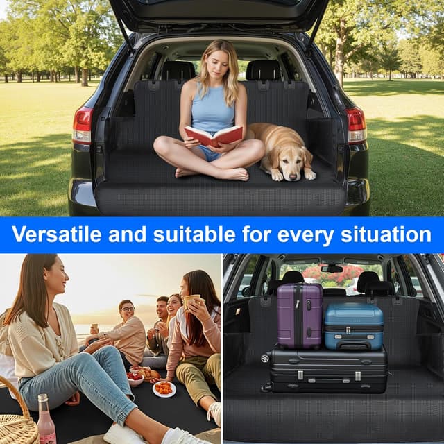 Thumbnail 6 de HNCY Hundedecke Auto Kofferraum (Oxford, wasserdicht) mit Seiten- & Ladekantenschutz – 165 × 104 cm