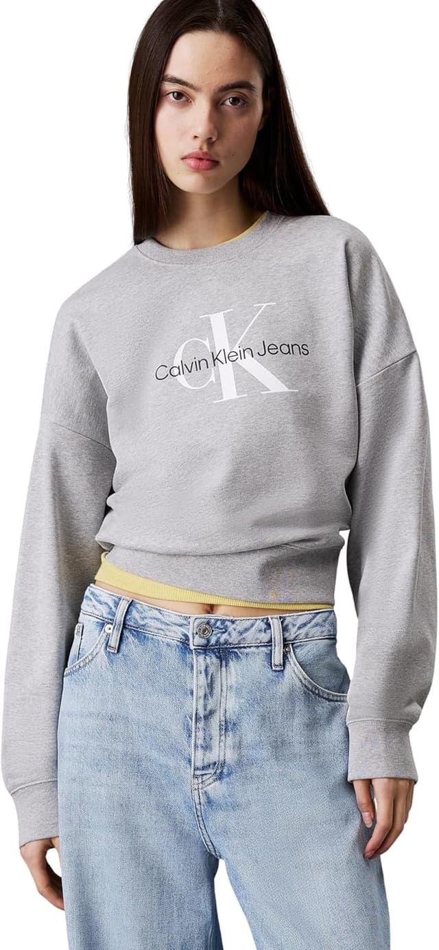 Detalle 2 de Calvin Klein Women’s Round Neck Monologo French Terry Sweatshirt
