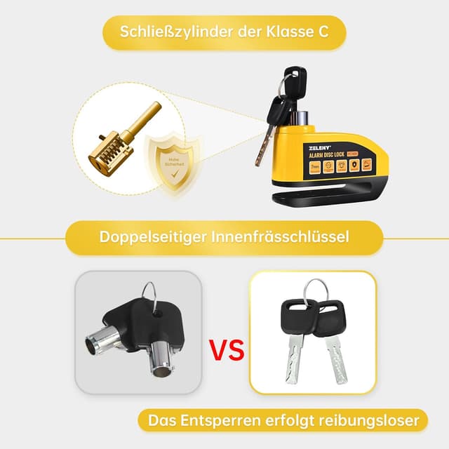 Thumbnail 4 de ZELENY Bremsscheibenschloss Alarm 110 dB