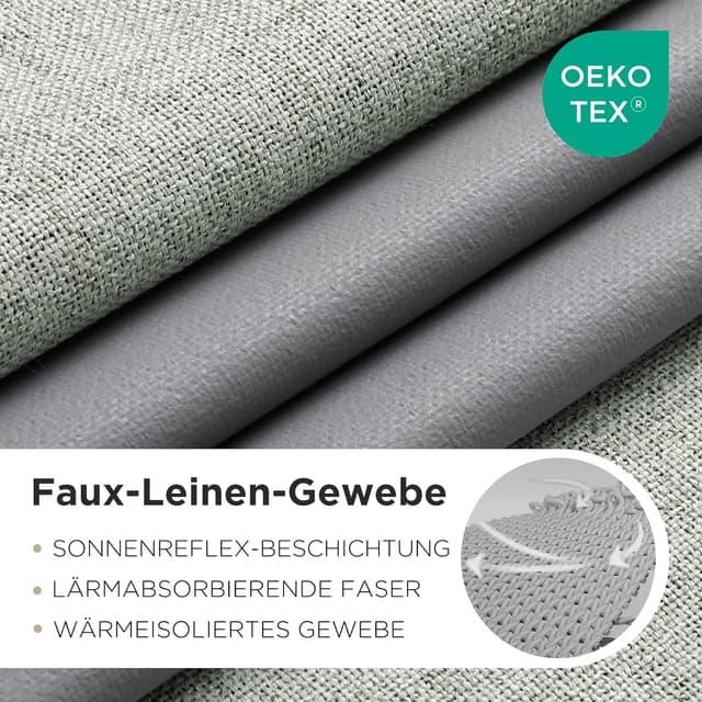 Detalle de Rideau occultant Joydeco 135x240 cm vert sauge