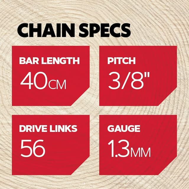 Detalle 2 de Oregon 3-Pack Chainsaw Chain for 16-Inch Bar (40 cm) + Universal Field Sharpening Kit (617067) – 56 Drive Links, 3/8" pitch, 1.3 mm gauge