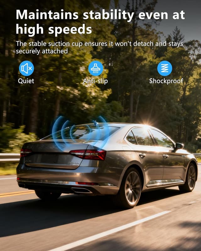 Detalle de MEKEET Starlink Mini Suction Cup Mount for Window (Black) — strong-grip, vibration-resistant car/sunroof/ RV mount