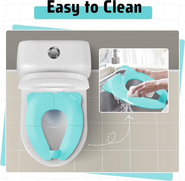 Thumbnail 6 de Maliton Potty Training Toilet Seat for Boys and Girls (Aqua Blue) – Foldable Travel Toilet Seat with Splash Guard & Travel Bag