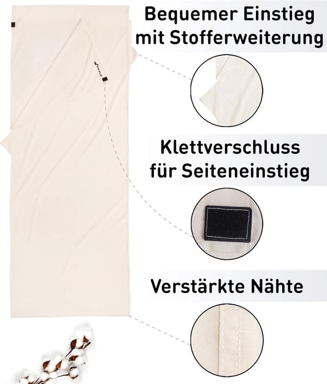 Detalle de Schlafsack-Inlett 220 x 90 cm Fit-Flip
