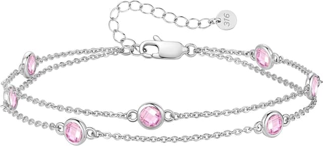 Detalle de LOUISA SECRET Pferdeaugen-Armband Damen aus 925 Sterling Silber mit Zirkonia, verstellbar