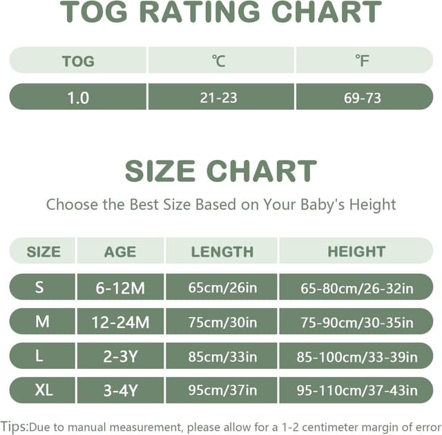 Detalle de Mosebears Sacco Nanna 1 Tog per Bambini 85 cm (2-3 anni) in cotone traspirante